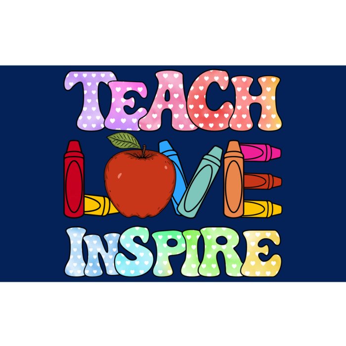 Teach Love Inspire Teacher life Crayon 100 days of school Bumper Sticker