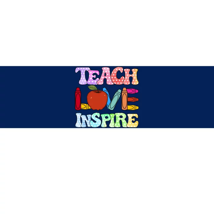 Teach Love Inspire Teacher life Crayon 100 days of school Bumper Sticker