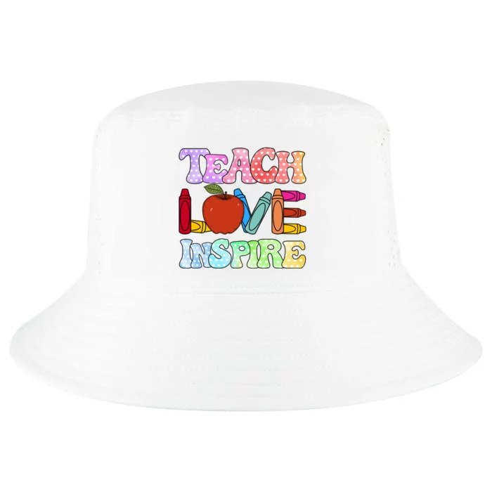 Teach Love Inspire Teacher life Crayon 100 days of school Cool Comfort Performance Bucket Hat