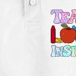 Teach Love Inspire Teacher life Crayon 100 days of school Dry Zone Grid Performance Polo