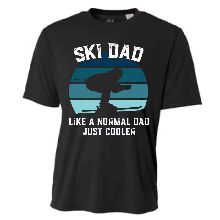 Ski Dad Gift Funny Skiing Like A Normal Dad Cooler Gift Cooling Performance Crew T-Shirt