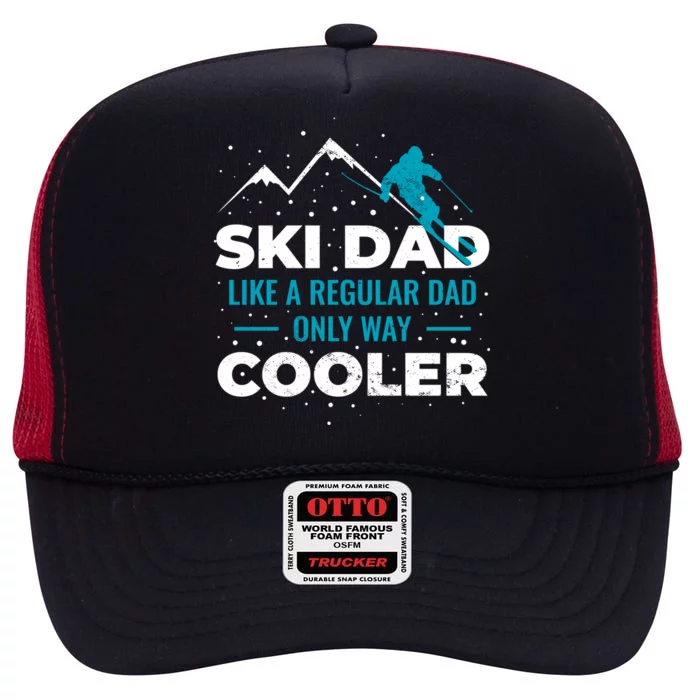 Ski Dad Gift High Crown Mesh Trucker Hat