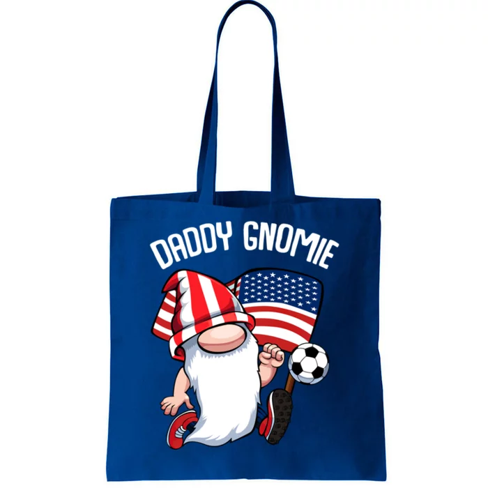 Soccer Daddy Gnome 4th Of July American Flag Memorial Day Gift Tote Bag