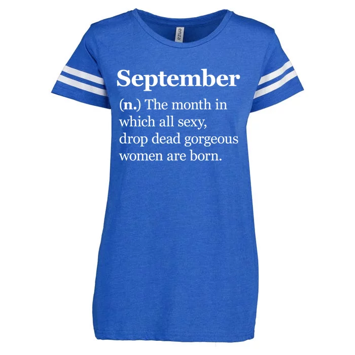 September Definition Gift Born In September Gift Enza Ladies Jersey Football T-Shirt