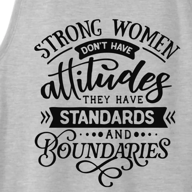 Strong Dont Have Attitudes Strong Woman Ladies Tri-Blend Wicking Tank