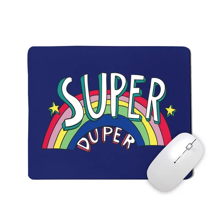 Super Duper Hand Drawn Seventies Style Rainbow Graphic Mousepad