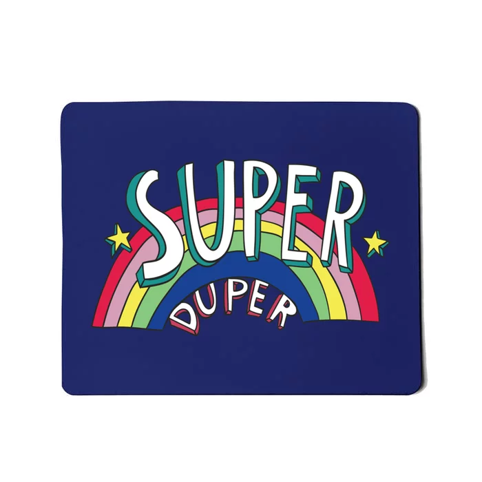 Super Duper Hand Drawn Seventies Style Rainbow Graphic Mousepad