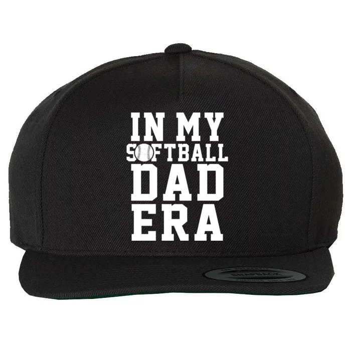 Softball Daddy Humor Design Funny Softball Dad Cute Gift Wool Snapback Cap