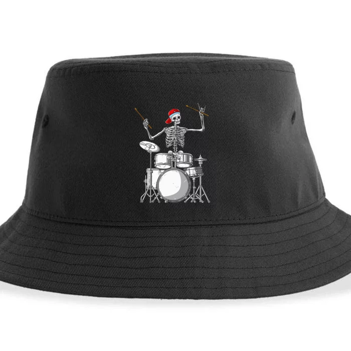 Skeleton Drummer Halloween Costume Playing Drums Gift Sustainable Bucket Hat