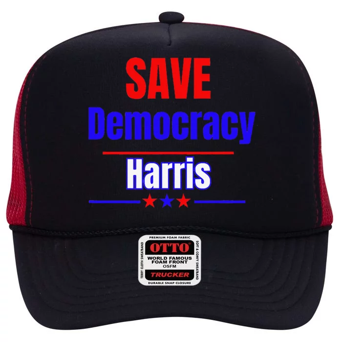 Save Democracy Harris High Crown Mesh Trucker Hat