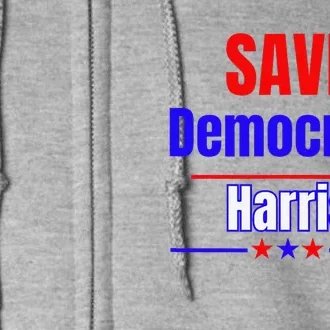 Save Democracy Harris Full Zip Hoodie