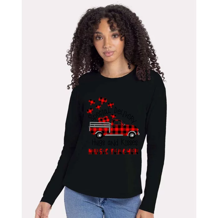 Special Delivery Hug And Kisses Music Teacher Valentine's Meaningful Gift Womens Cotton Relaxed Long Sleeve T-Shirt