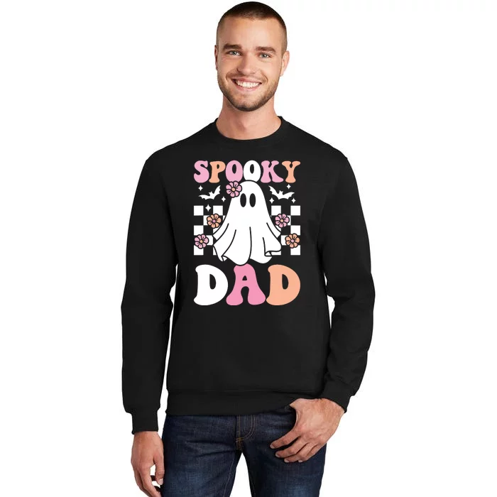 Spooky Dad Halloween Ghost Costume Retro Groovy Sweatshirt