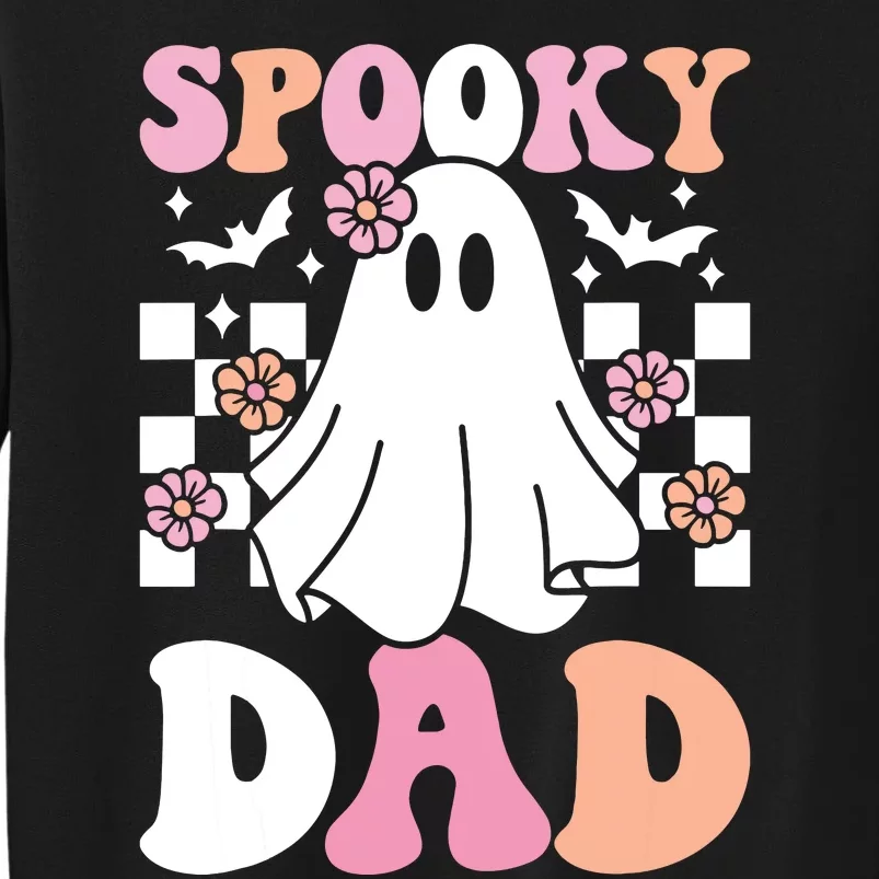 Spooky Dad Halloween Ghost Costume Retro Groovy Sweatshirt