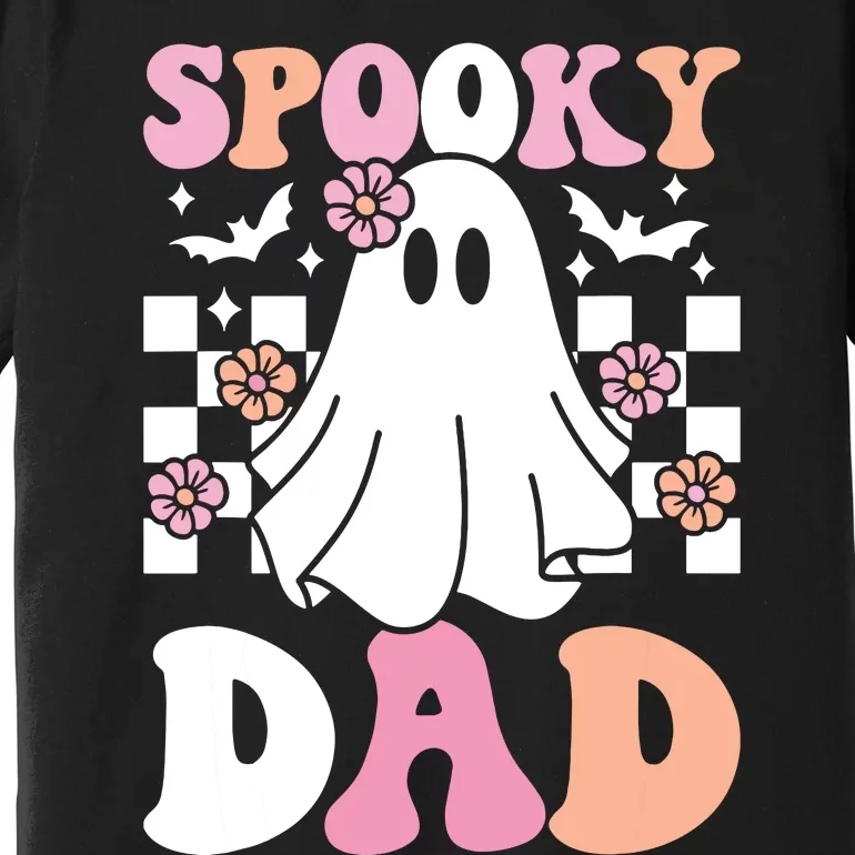 Spooky Dad Halloween Ghost Costume Retro Groovy Premium T-Shirt