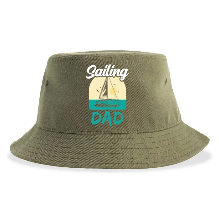 Sailing Dad Hobby Sailboat Sail Sailor Father Daddy Papa Gift Sustainable Bucket Hat