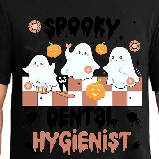 Spooky Dental Hygienist Halloween Dental Hygiene Groovy Gift Pajama Set