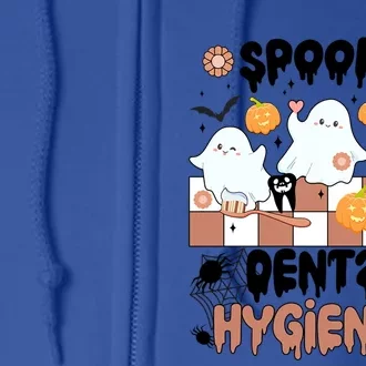 Spooky Dental Hygienist Halloween Dental Hygiene Groovy Gift Full Zip Hoodie