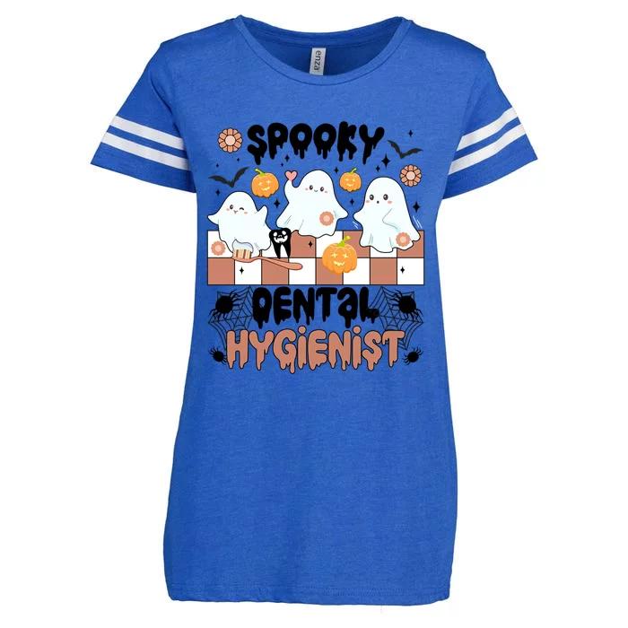 Spooky Dental Hygienist Halloween Dental Hygiene Groovy Gift Enza Ladies Jersey Football T-Shirt