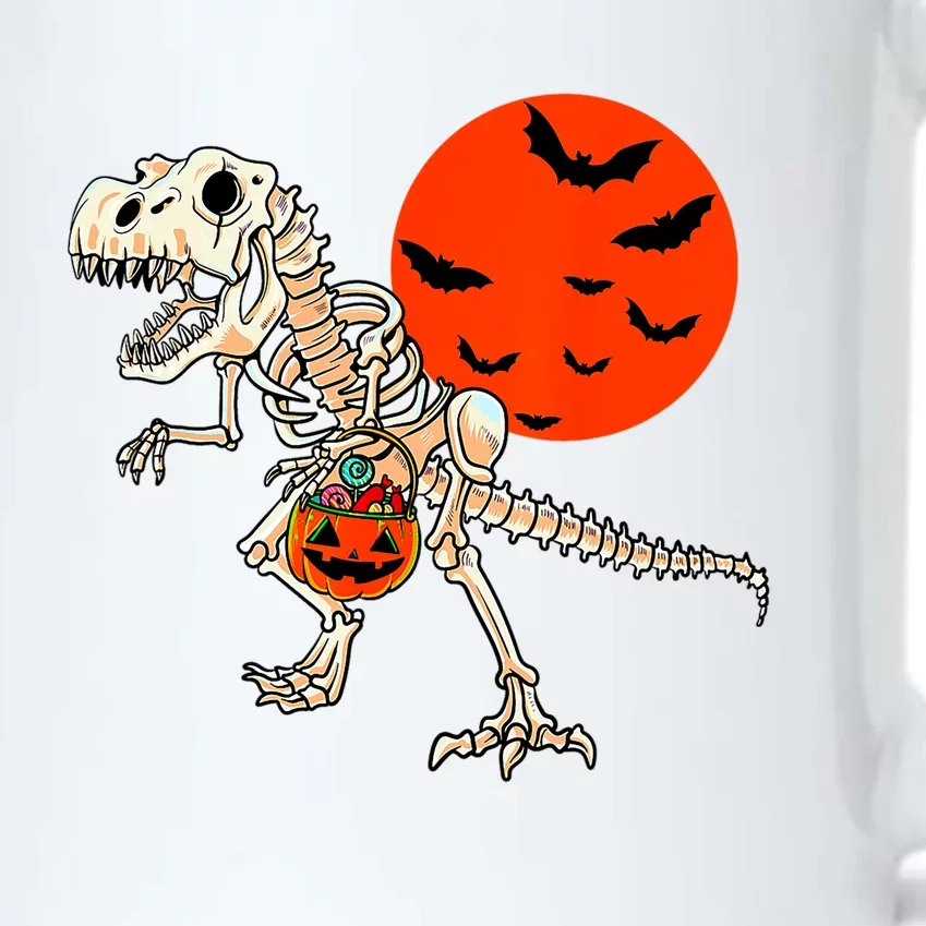 Scary Dinosaur Halloween Costume Trex Skeleton Pumpkin Moon Gift Black Color Changing Mug