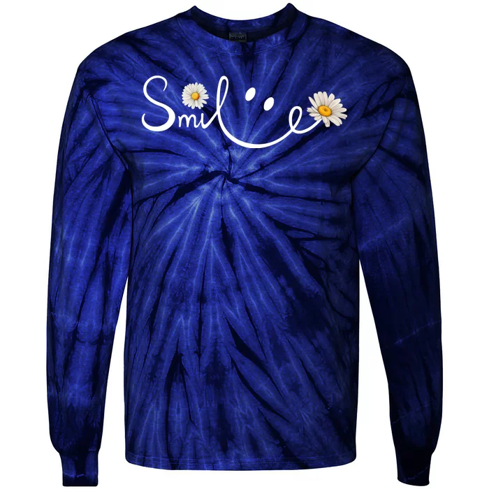 Smile Daisy Happy Face Tie-Dye Long Sleeve Shirt