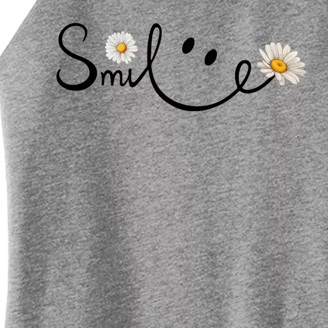 Smile Daisy Happy Face Women’s Perfect Tri Rocker Tank