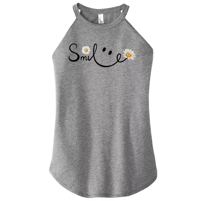 Smile Daisy Happy Face Women’s Perfect Tri Rocker Tank