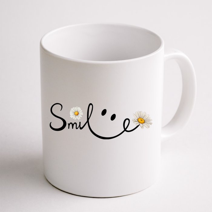 Smile Daisy Happy Face Front & Back Coffee Mug