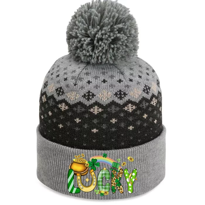 St.Patricks Day happy Shenanigans shamrock lucky rainbow pot The Baniff Cuffed Pom Beanie