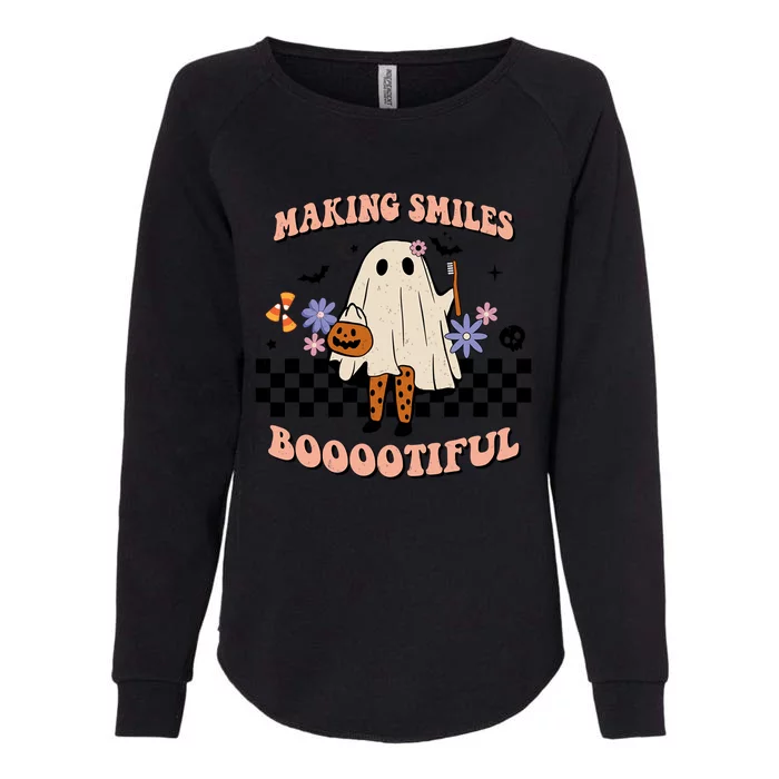 Spooky Dental Hygienist Pediatric Dentist Halloween Ghost Funny Gift Womens California Wash Sweatshirt