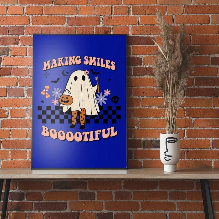 Spooky Dental Hygienist Pediatric Dentist Halloween Ghost Funny Gift Poster