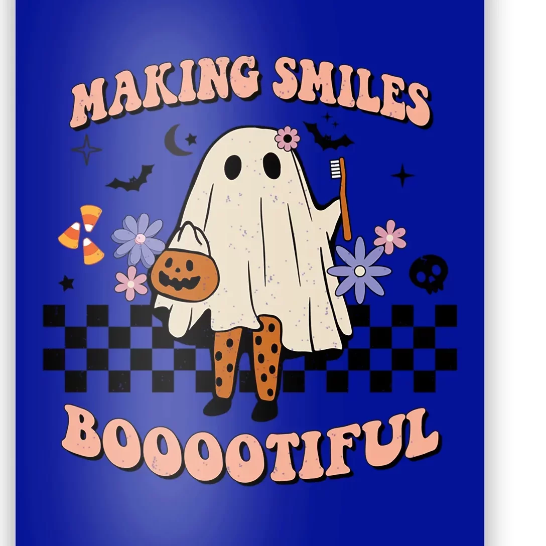 Spooky Dental Hygienist Pediatric Dentist Halloween Ghost Funny Gift Poster