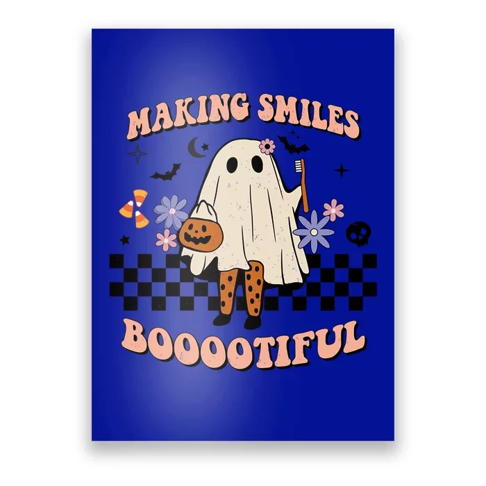 Spooky Dental Hygienist Pediatric Dentist Halloween Ghost Funny Gift Poster