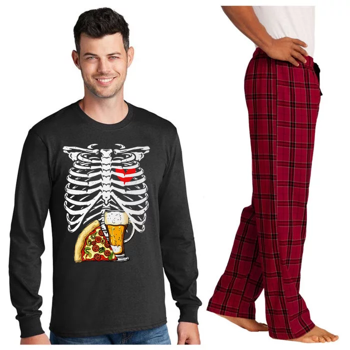 Skeleton Dad Halloween Pregnancy Couples Long Sleeve Pajama Set