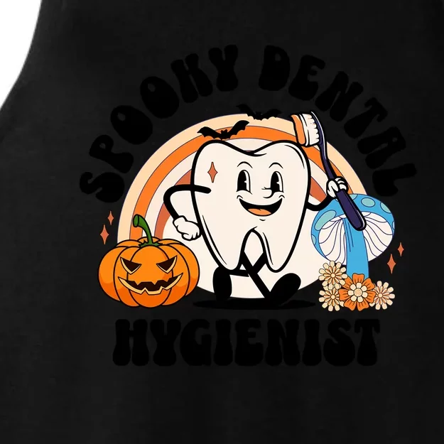 Spooky Dental Hygienist Retro Halloween Dentist Humor Cool Gift Ladies Tri-Blend Wicking Tank