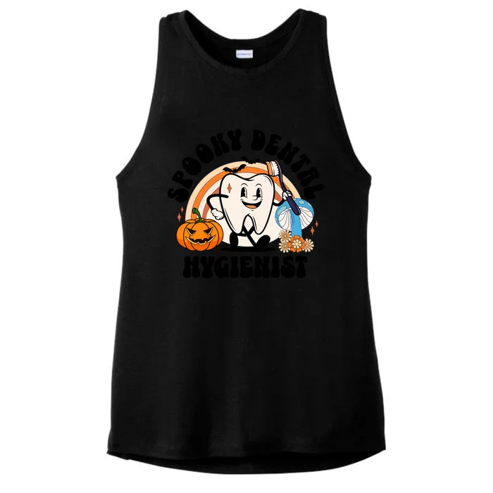 Spooky Dental Hygienist Retro Halloween Dentist Humor Cool Gift Ladies Tri-Blend Wicking Tank