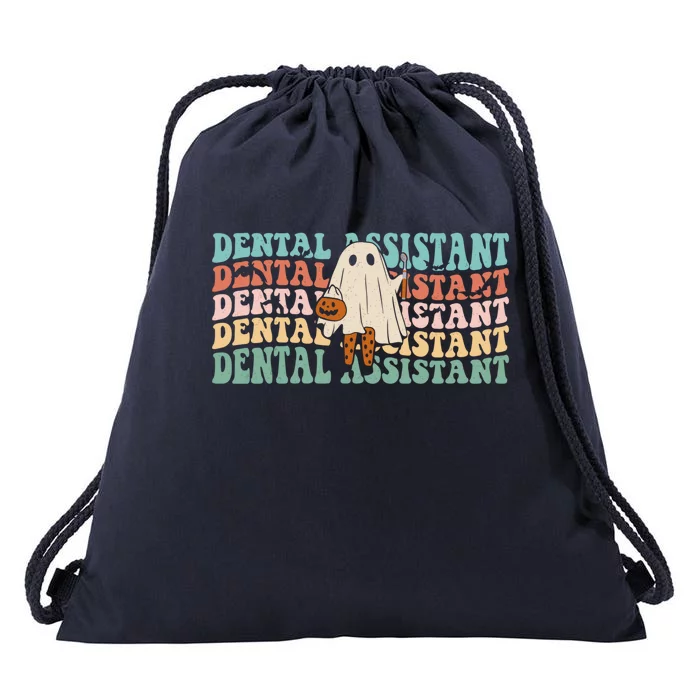 Spooky Dentist Hygienist Retro Dental Assistant Halloween Great Gift Drawstring Bag