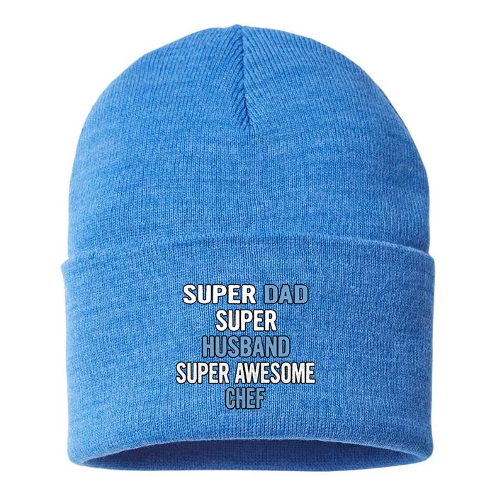 Super Dad Husband Super Awesome Chef Cute Gift Sustainable Knit Beanie