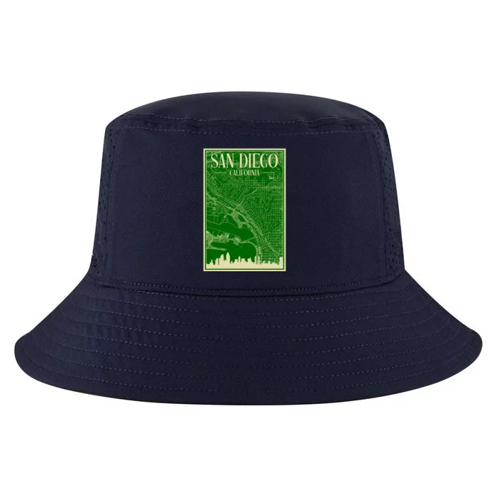 San Diego Hand Drawn Skyline Map Cool Comfort Performance Bucket Hat