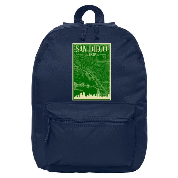 San Diego Hand Drawn Skyline Map 16 in Basic Backpack