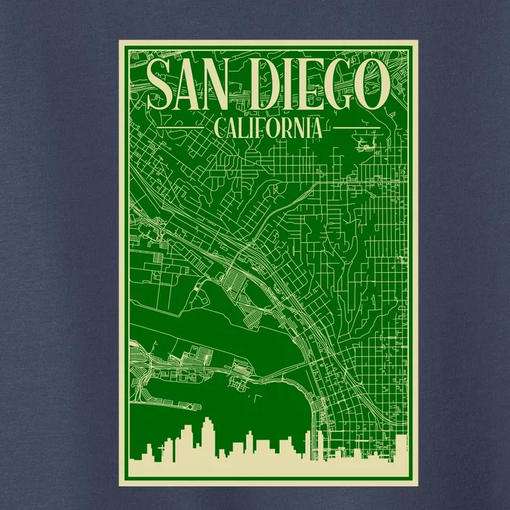 San Diego Hand Drawn Skyline Map Toddler T-Shirt