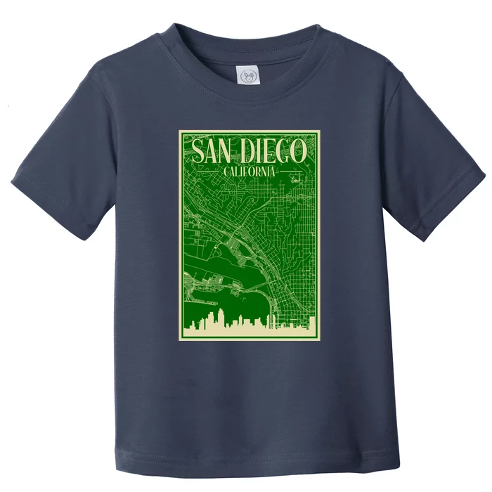 San Diego Hand Drawn Skyline Map Toddler T-Shirt