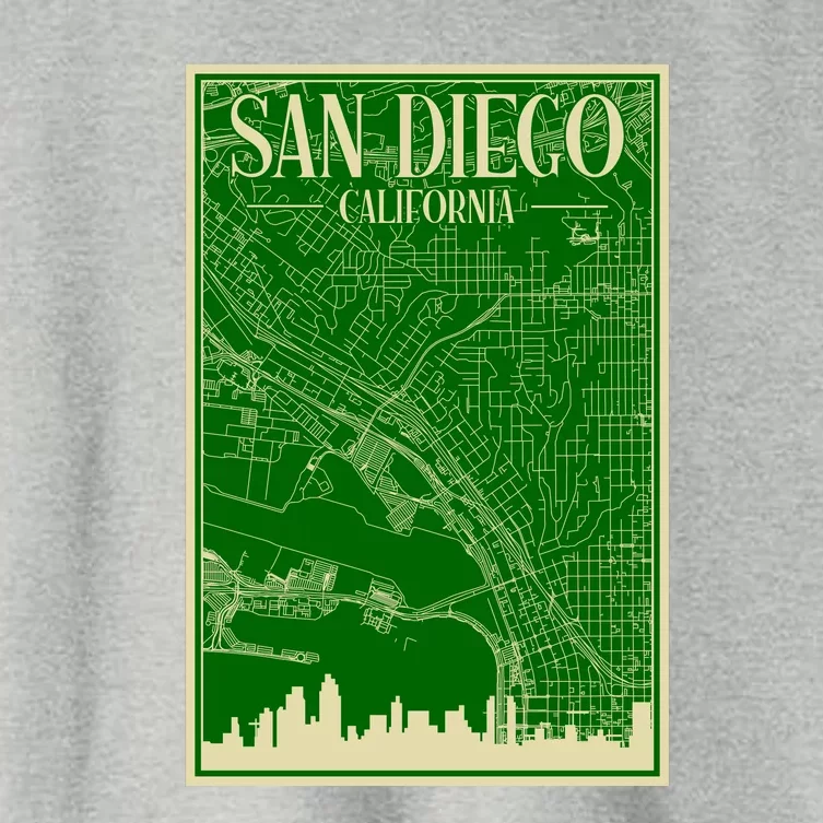 San Diego Hand Drawn Skyline Map Women's Crop Top Tee