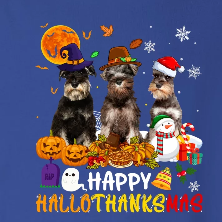 Schnauzer Dog Happy Hallothanksmas Xmas Dog Lover Gift Toddler Long Sleeve Shirt