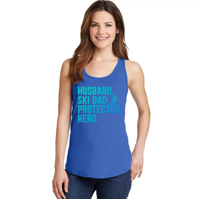 Ski Dad Husband Hero Gift Ladies Essential Tank