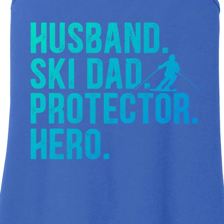 Ski Dad Husband Hero Gift Ladies Essential Tank