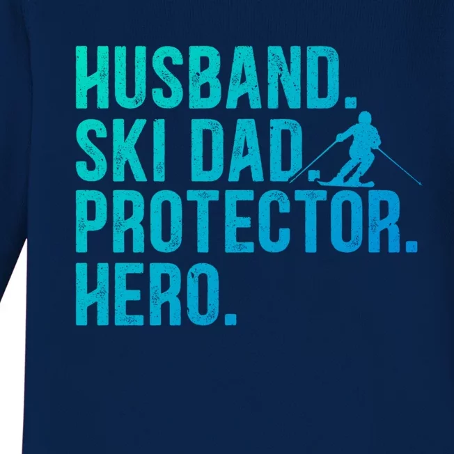 Ski Dad Husband Hero Gift Baby Long Sleeve Bodysuit