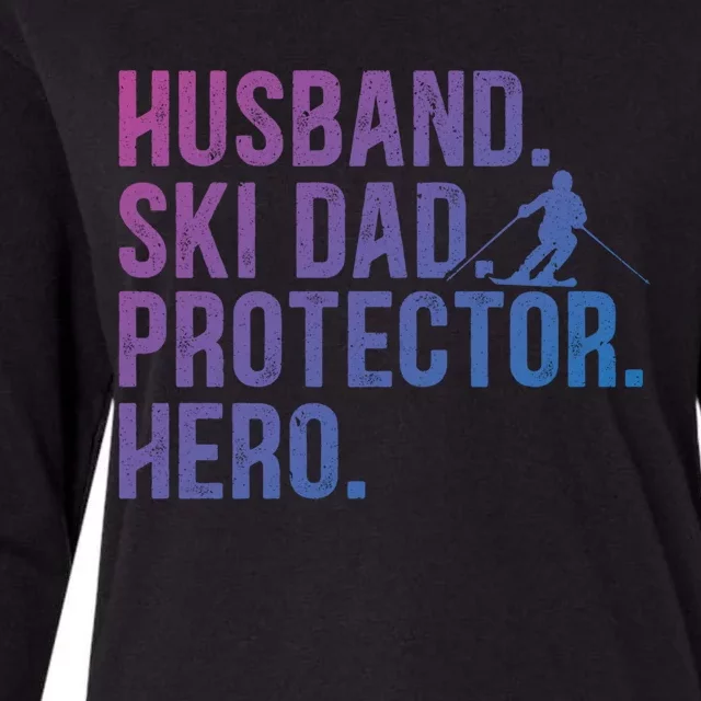 Ski Dad Husband Hero Gift Womens Cotton Relaxed Long Sleeve T-Shirt