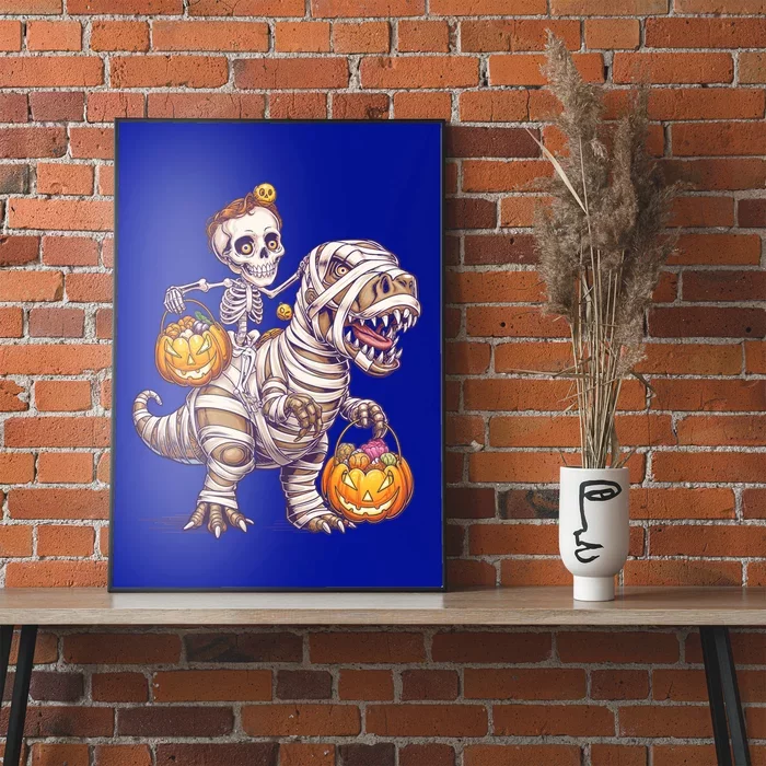 Skeleton Dinosaur Halloween Pumpkin Mummy T Rex Candy Meaningful Gift Poster