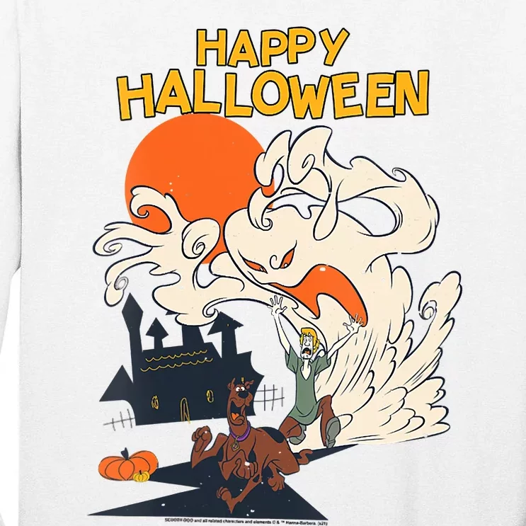 Scooby Doo Halloween Scooby Shaggy Ghostly Haunt Tall Long Sleeve T-Shirt